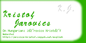 kristof jarovics business card